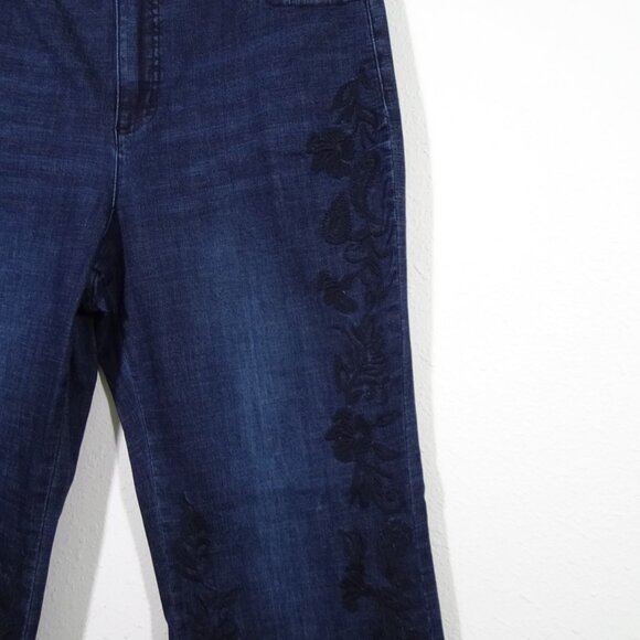 John Mark Embroidered Jeans Women's Plus Size 16W Blue Denim Stretch Flare - Picture 5 of 16